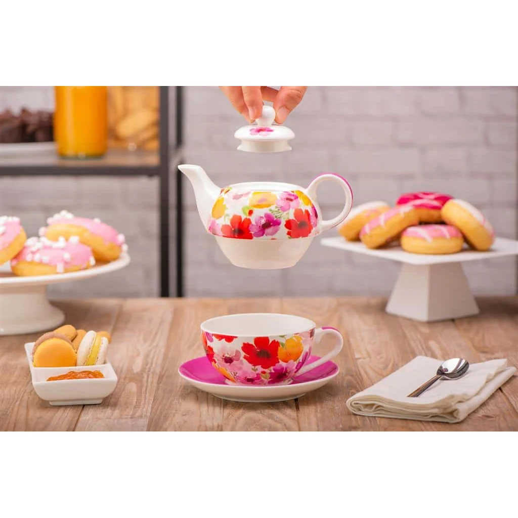 Teiera Breakfast Tea for One Green Pink 35 cl MEDRI