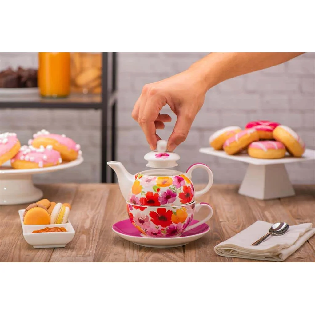Teiera Breakfast Tea for One Green Pink 35 cl MEDRI