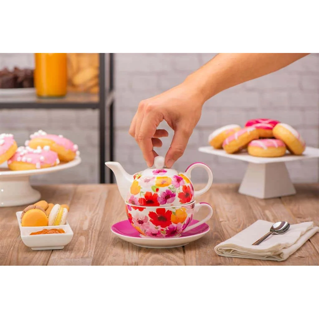 Teiera Breakfast Tea for One Green Pink 35 cl MEDRI