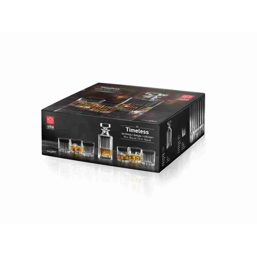 Set Timeless Whisky - 1 Bottiglia e 6 Bicchieri Dof RCR