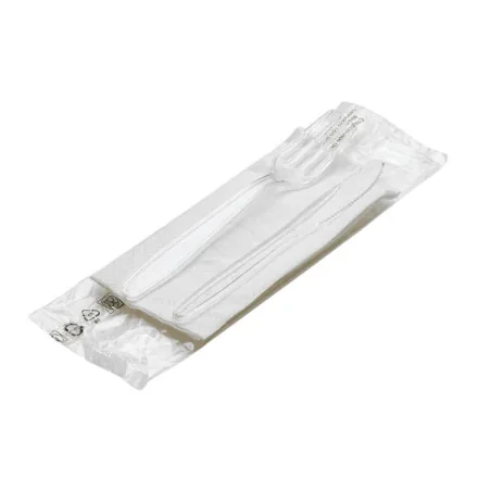 Bis Trasparenti Forchetta Coltello Tovagliolo 1 velo DT