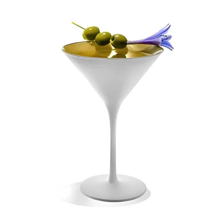 Set 6 Calici Martini Olympic Bianco Oro 24 cl STOLZLE LAUSITZ
