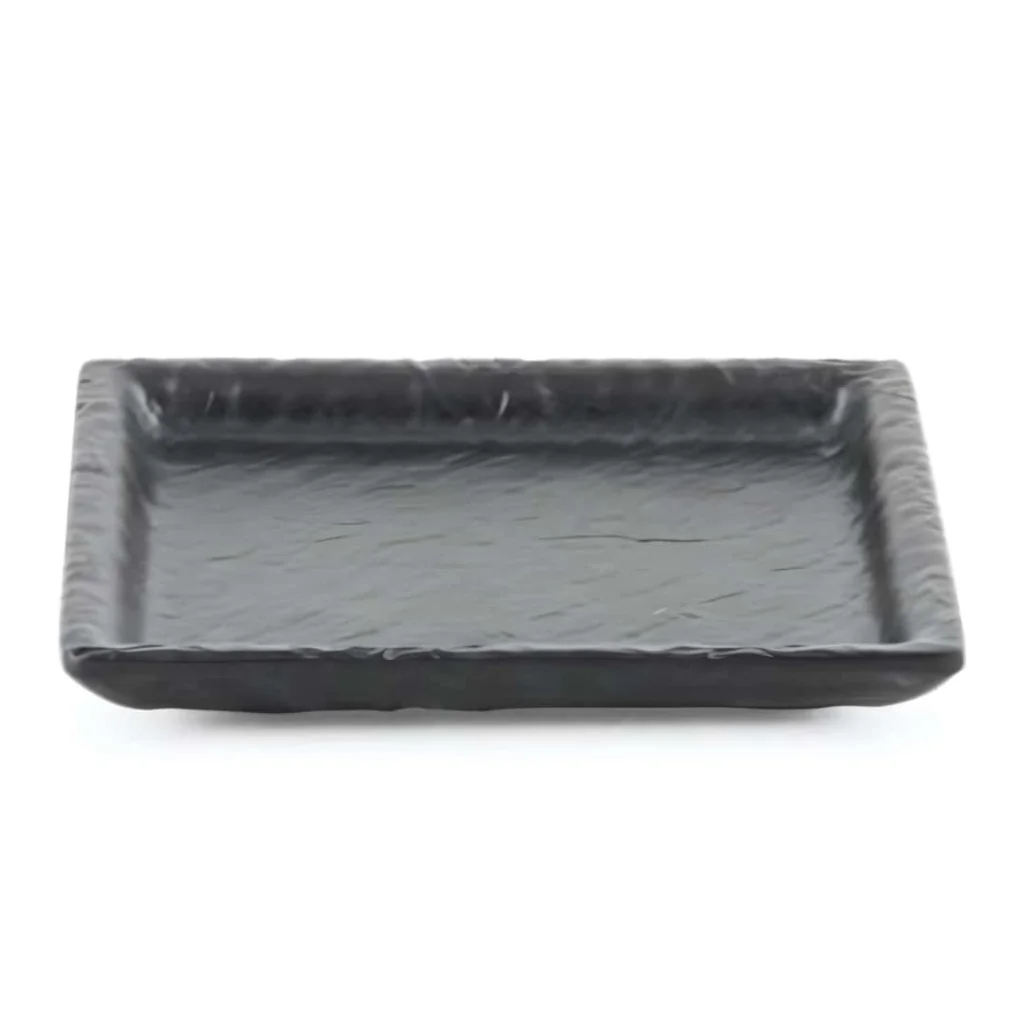 Piattino Melamina Quadro Nero Opaco 14,5 cm DT