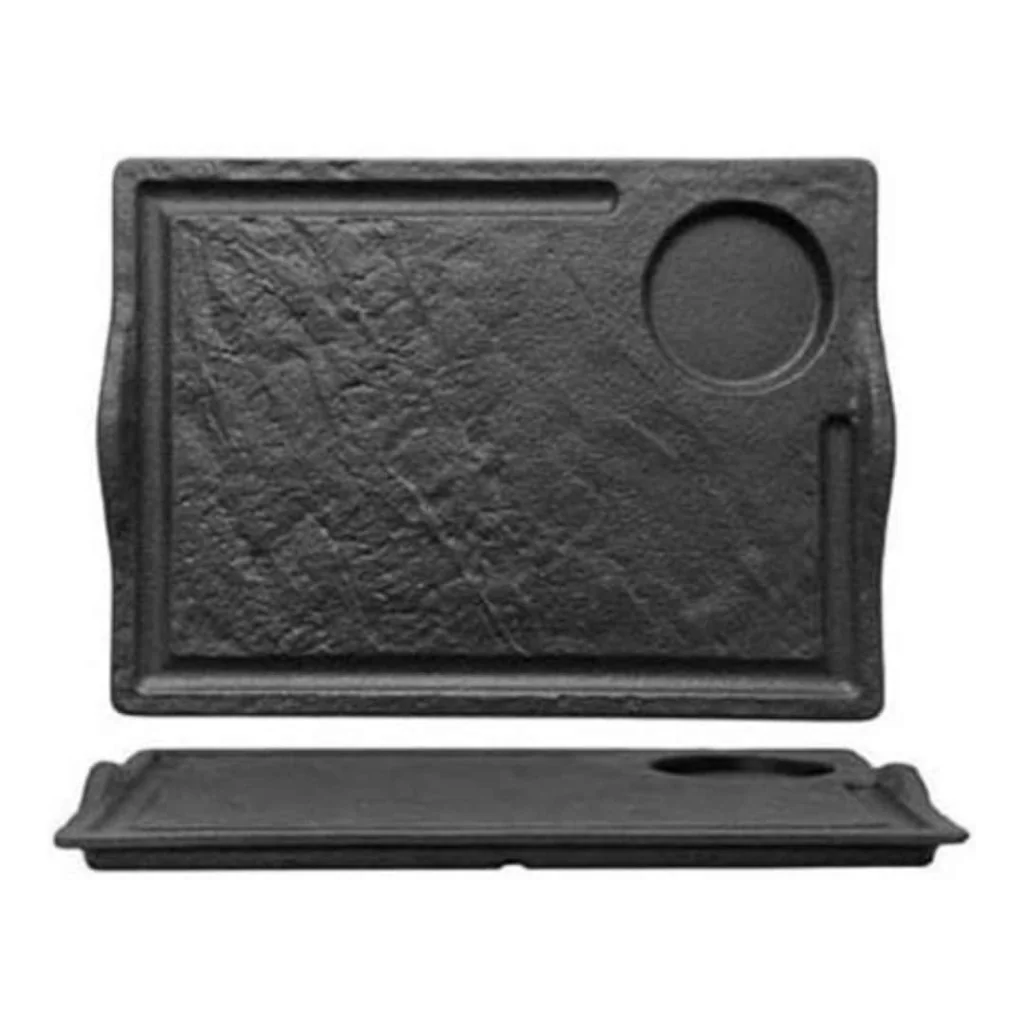Piatto Bistecca Nero Con Foro 33x24 cm MORINI