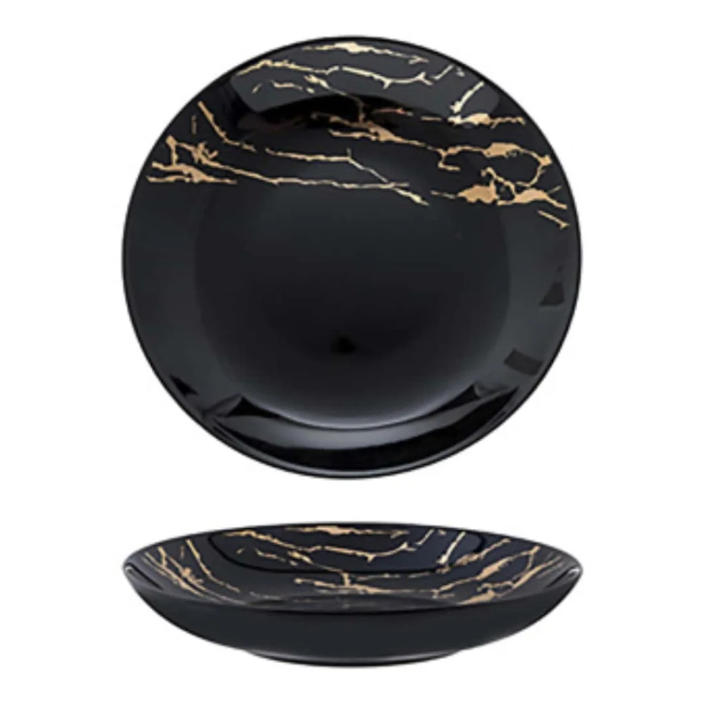 Piatto Fondo Coupe Thunder Nero Oro 26 cm MORINI