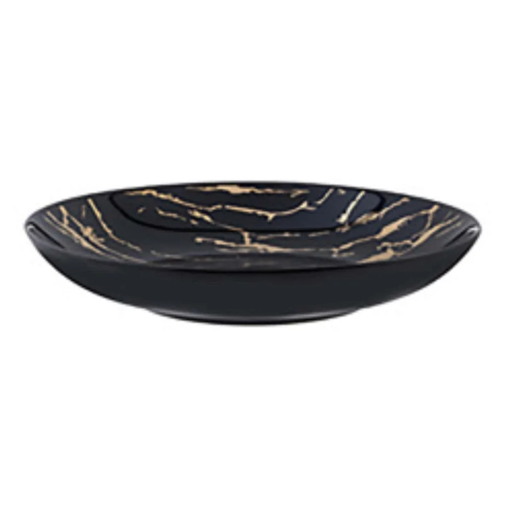 Piatto Fondo Coupe Thunder Nero Oro 26 cm MORINI