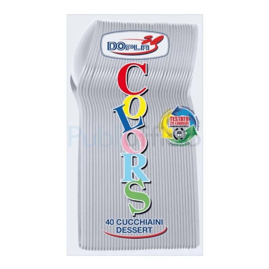 Cucchiaini Dessert Trasparenti Reusable 40 pz DOPLA
