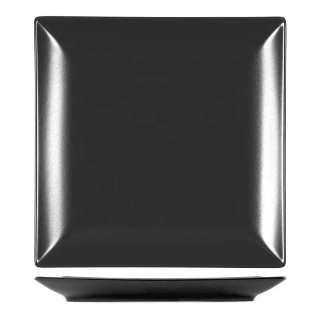 Set 6 Piatti Piani Boston Neri 24x24 cm MORINI