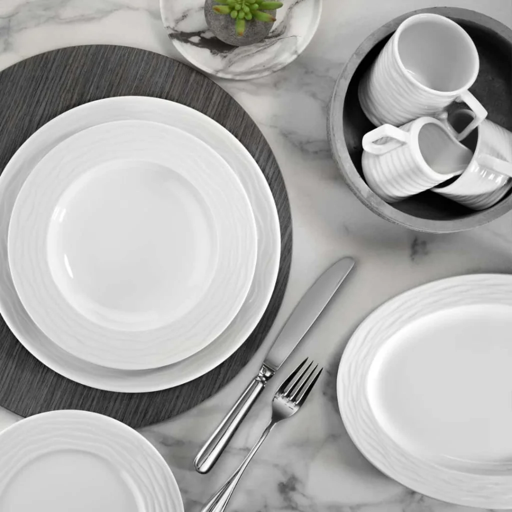 Piatto Ovale Sea Wave Bianco 24 cm KUTAHYA PORSELEN