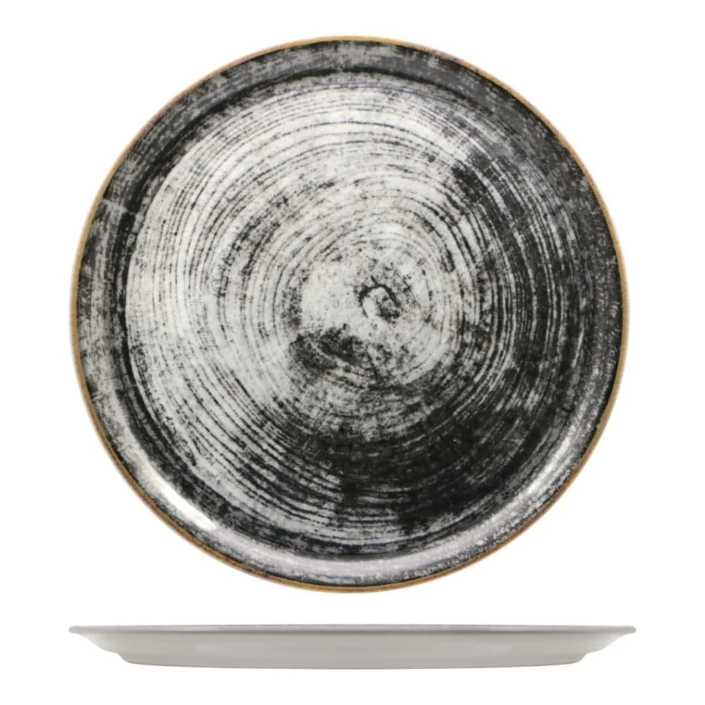 Piatto Pizza Black Round Napoli 33 cm SATURNIA