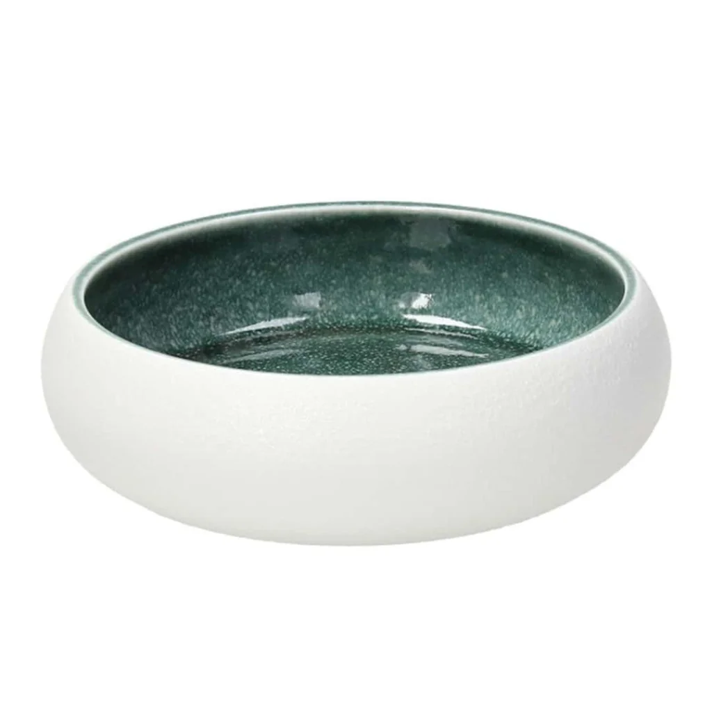 Coppetta Elipse Bianca e Verde Acqua ø 20 cm TOGNANA