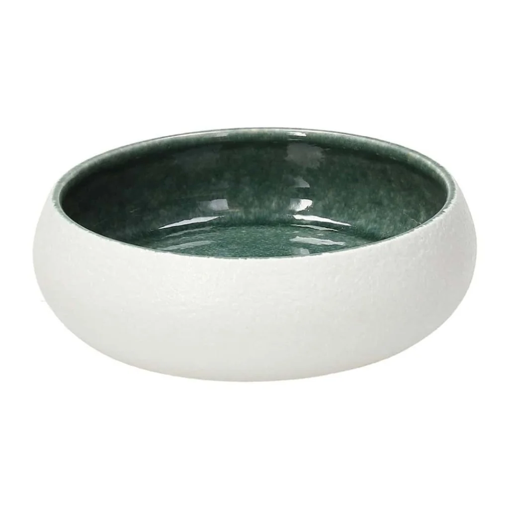 Coppetta Elipse Bianca e Verde Acqua ø 14 cm TOGNANA