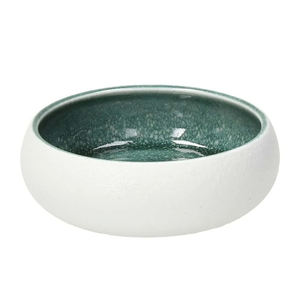 Coppetta Elipse Bianca e Verde Acqua ø 12 cm TOGNANA