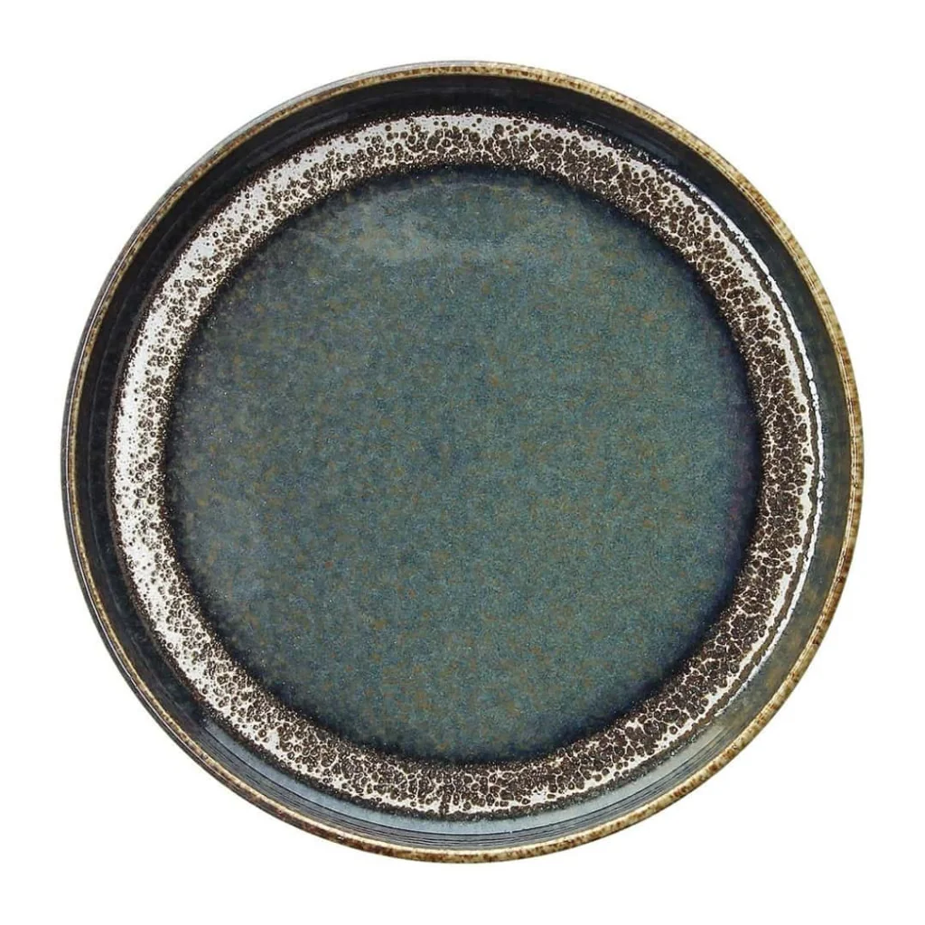 Piatto Edge Bloom Blu e Marrone ø 20 cm TOGNANA