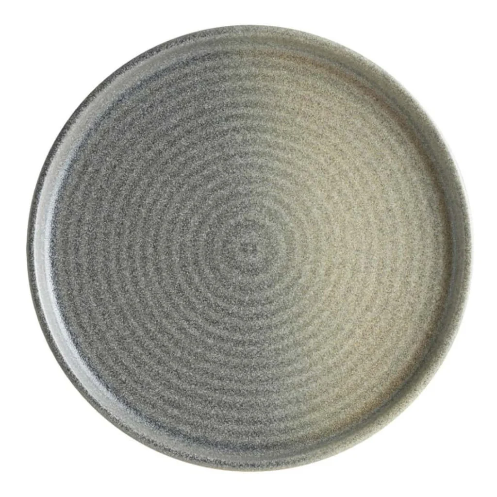 Piatto Piano Ripple Horn Grigio con Bordo ø 28 cm BONNÀ