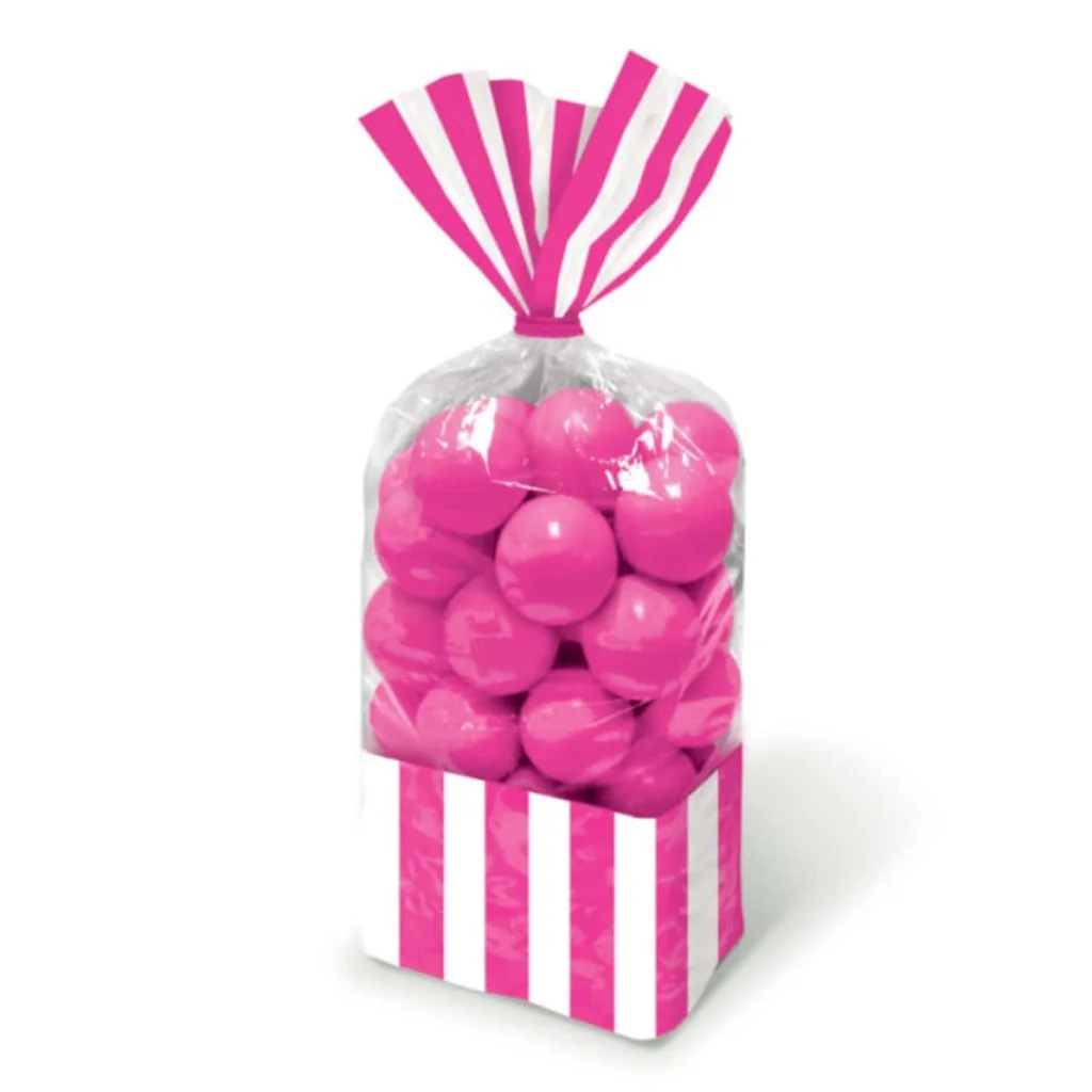 Sacchetti Festa Party Bag a Righe Rosa 10 pz DT