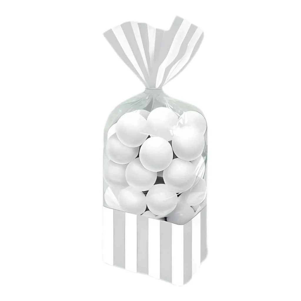Sacchetti Festa Party Bag a Righe Argento 10 pz DT