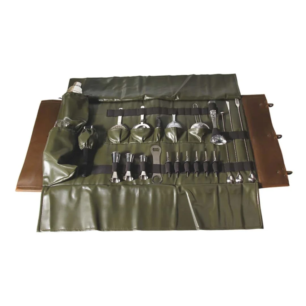 Borsa Barman Roll Ecopelle Marrone Completa THE BARS
