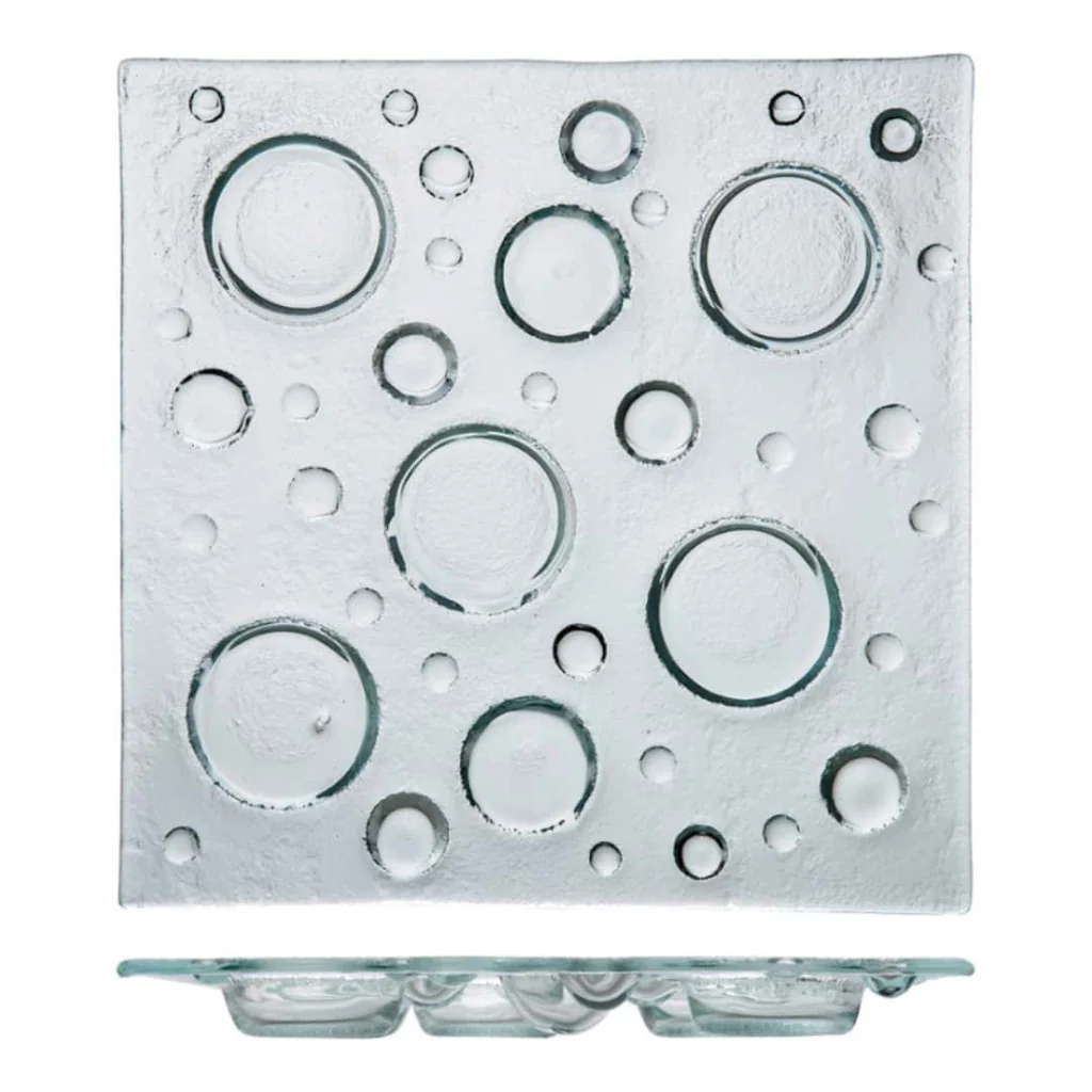 Vassoio Antipastiera Bubble Vetro Quadrato 30x30 cm MORINI