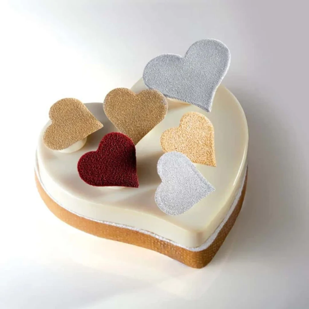 Fascia Crostata Cuore Inox Microforata 170x182x35 mm PAVONI