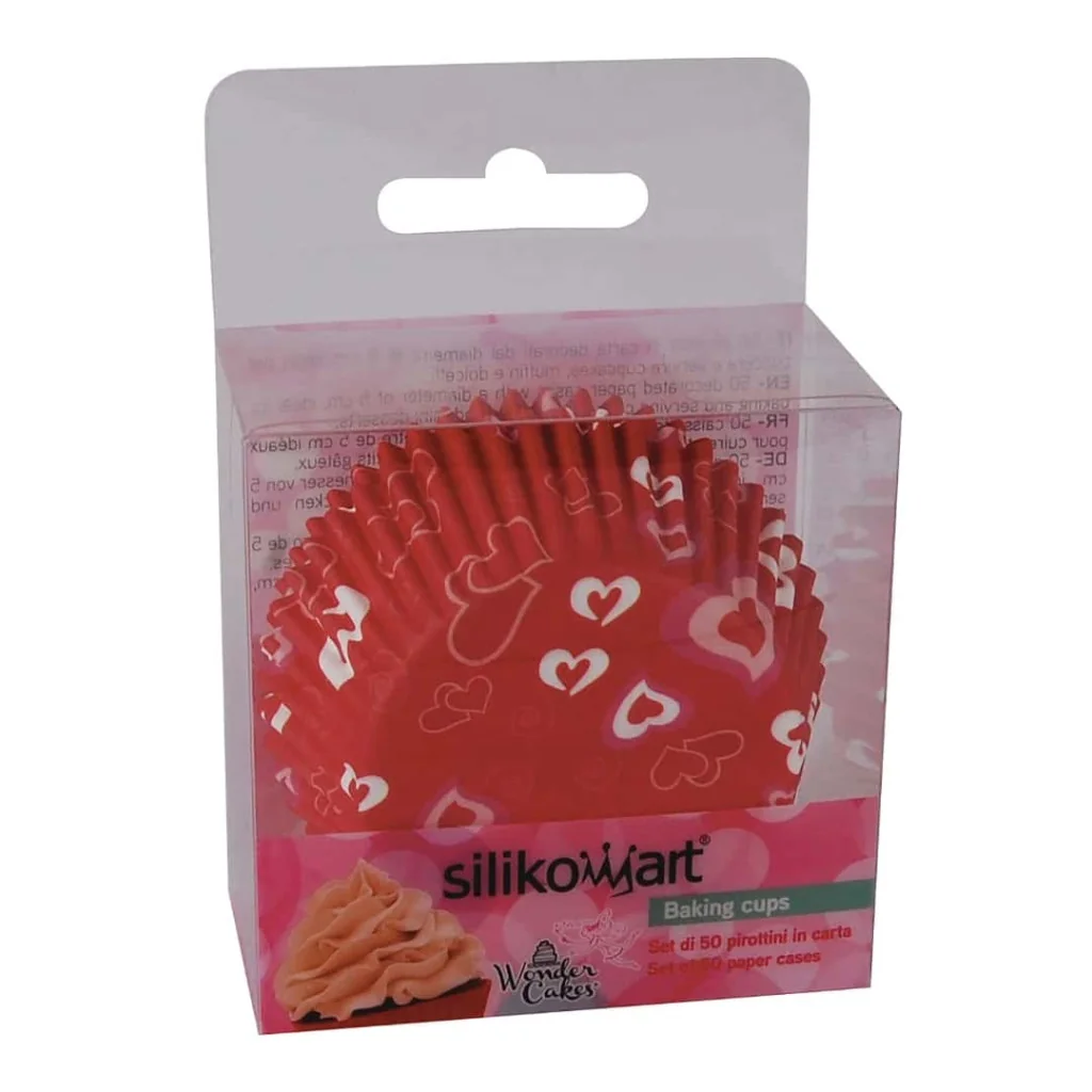 Kit 50 Pirottini Carta Rossi San Valentino ø 5 cm SILIKOMART