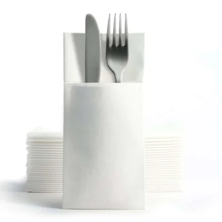Tovaglioli Portaposate Pocket Bianchi 25 pz RO.IAL