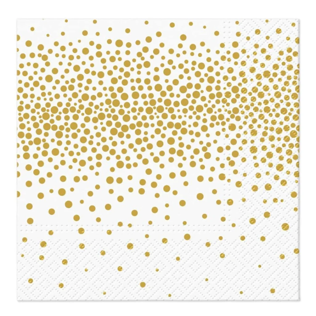 Tovaglioli Sfere di Natale Oro 33x33 cm PAW
