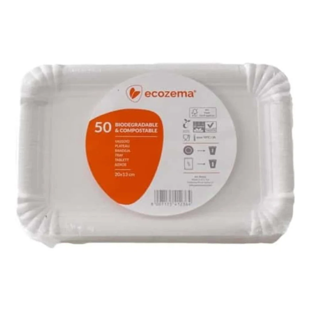 Vassoio Cartoncino Ecozema 20x13 cm 50 pz ECOZEMA
