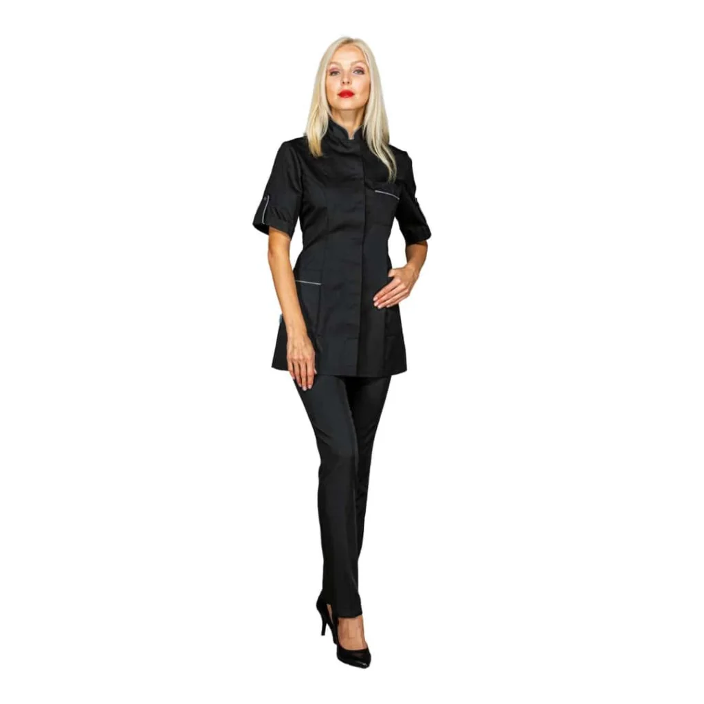 Casacca Antigua Nera con Codino Grigio ISACCO