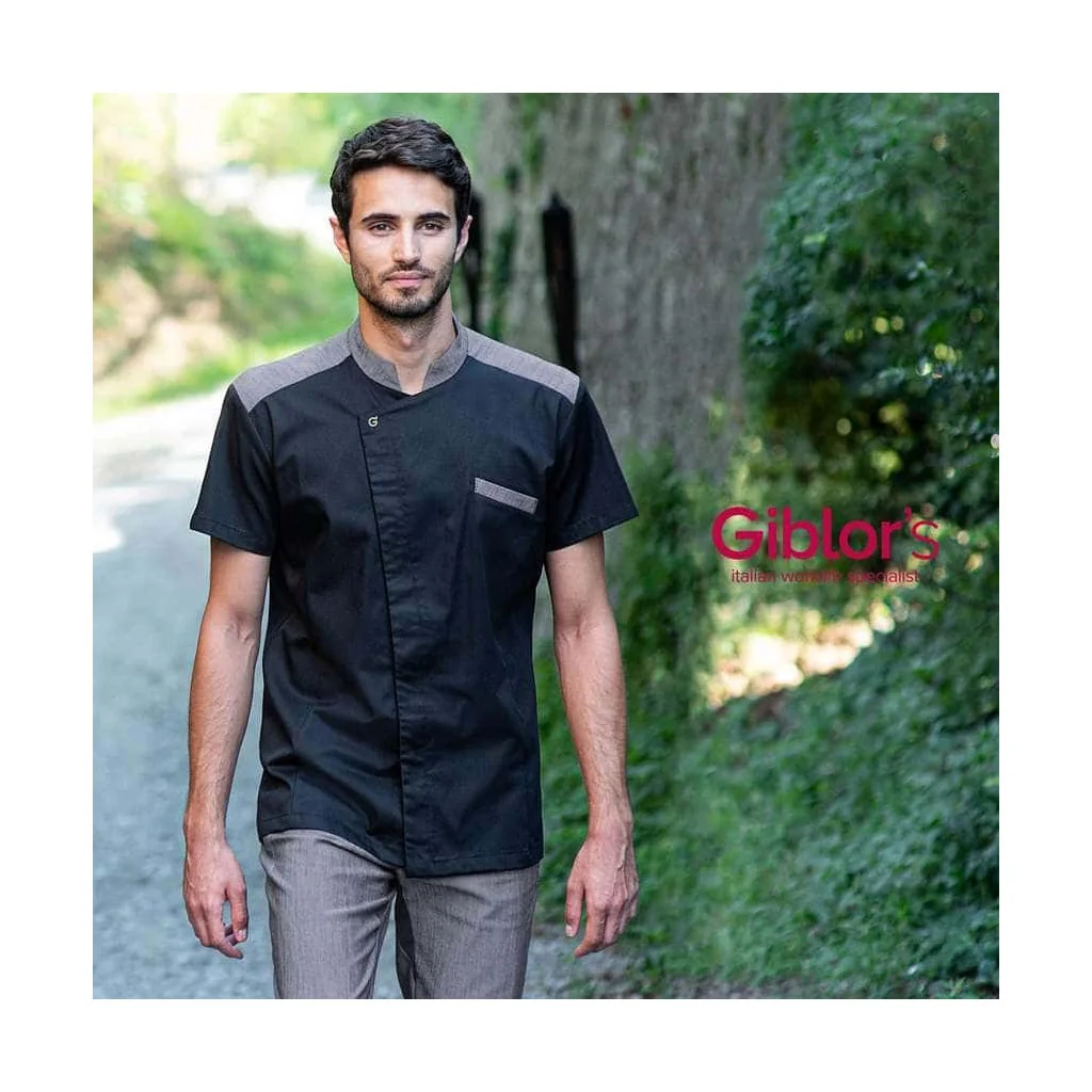Giacca Enea Nera Inserto Jeans GIBLORS