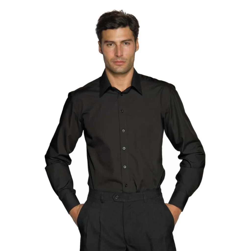 Camicia Cartagena Slim Stretch Nera ISACCO