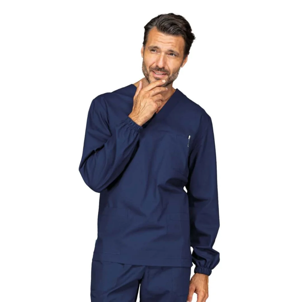 Casacca Collo a V Blu ISACCO