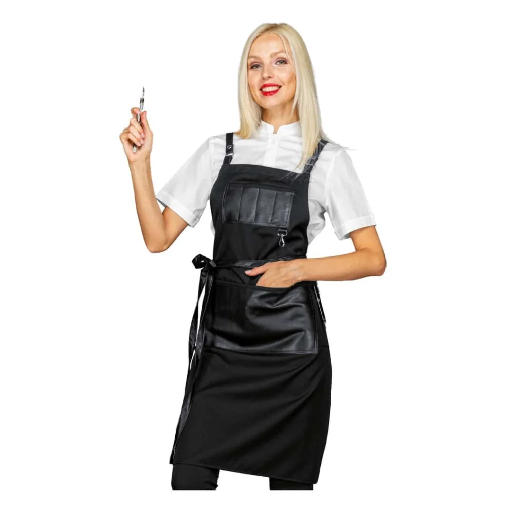 Grembiule Bristol Nero con Ecopelle ISACCO