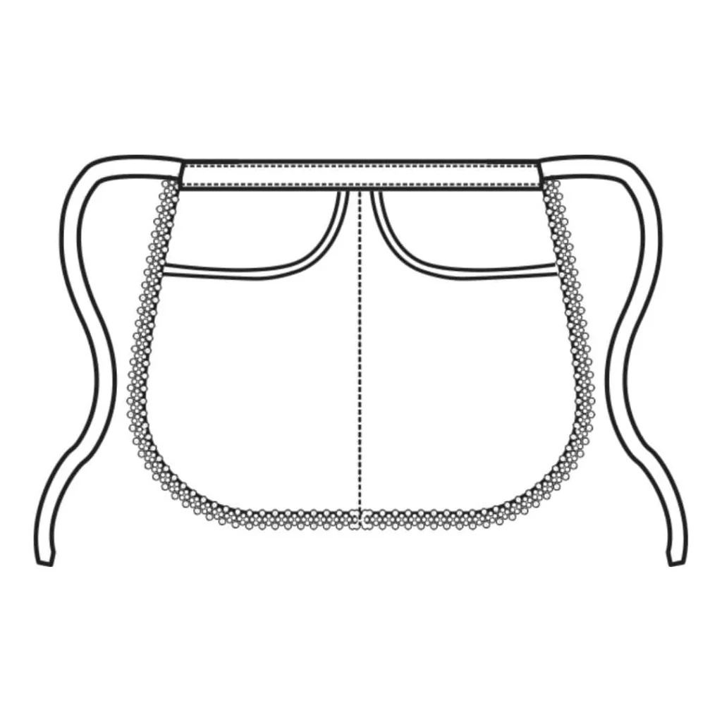 Grembiule Colf Bianco con Pizzo e Tasche ISACCO