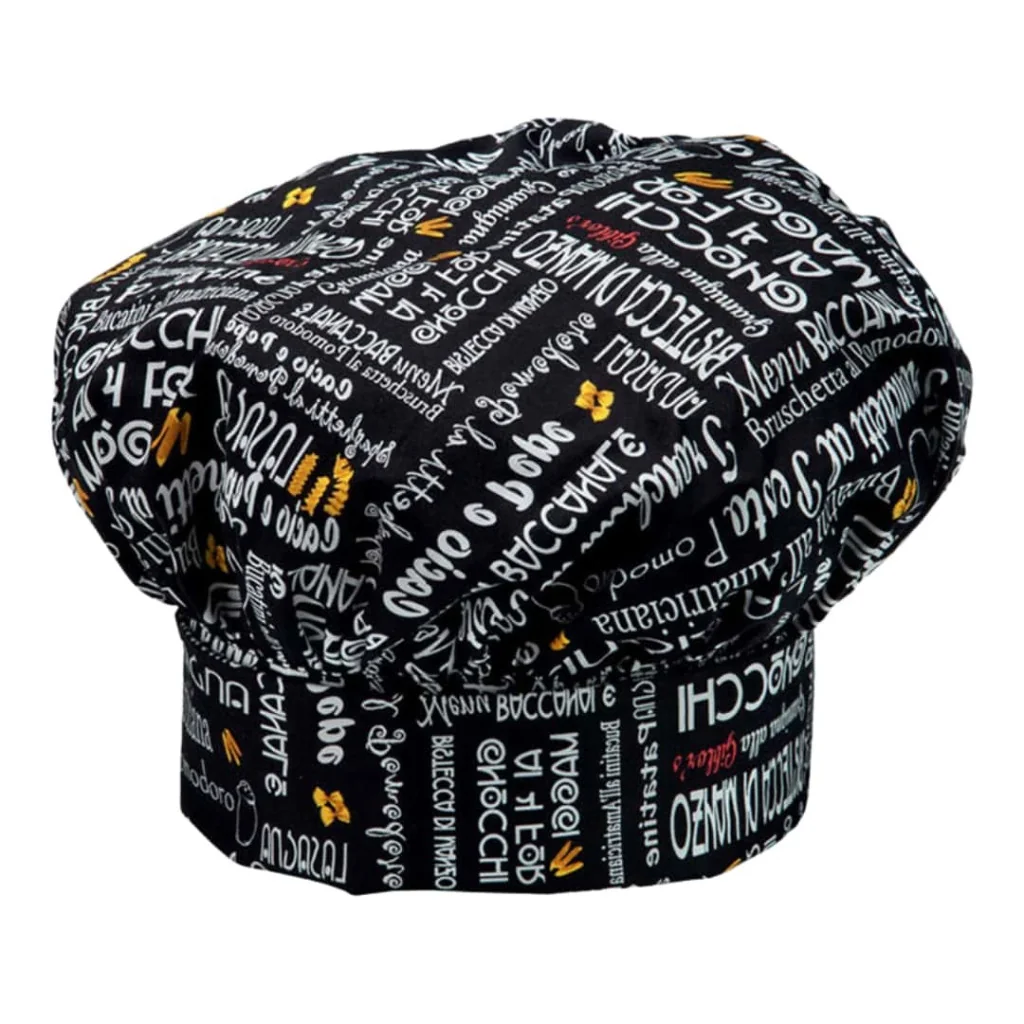 Cappello Chef Menu Nero GIBLORS