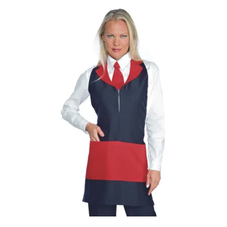 Grembiule Madeira con Zip Nero / Rosso ISACCO