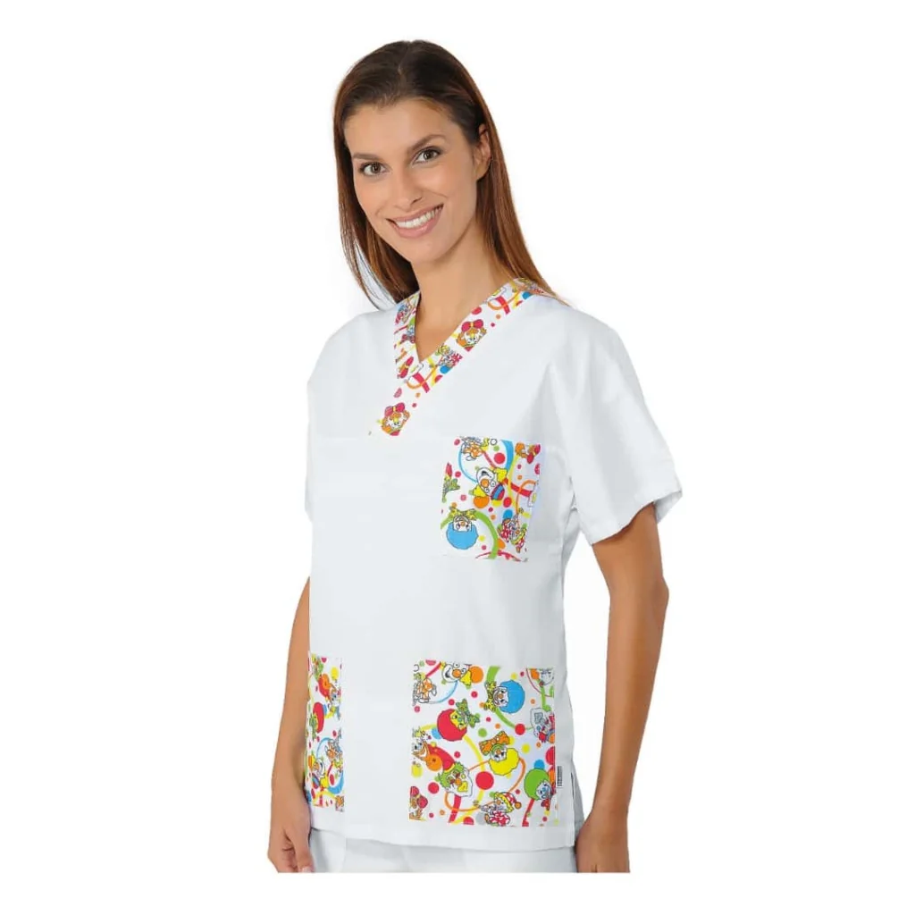 Casacca Collo A V Smile Bianca ISACCO