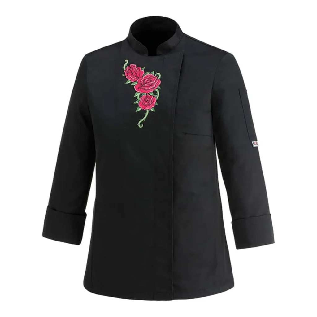 Giacca Donna Flowers Nera EGOCHEF