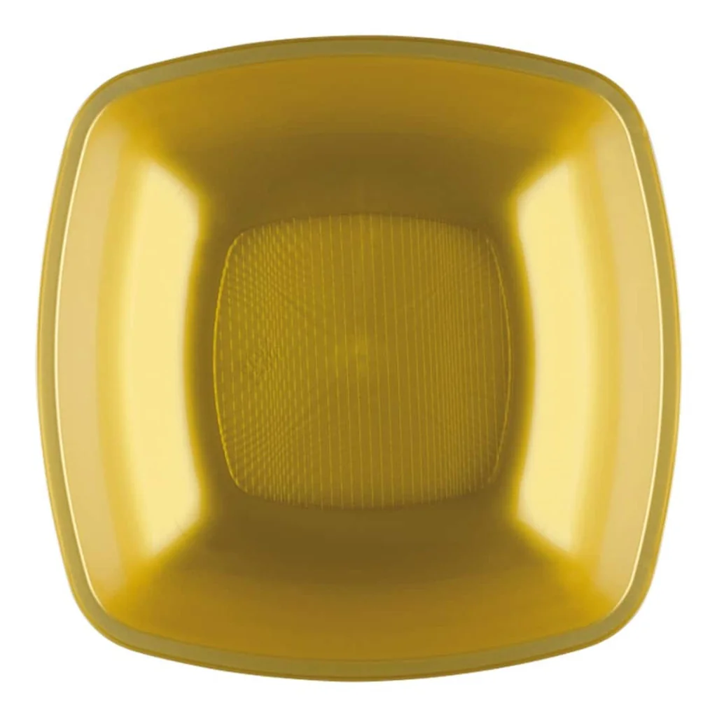Piatti Fondi Square Oro 18x18 cm 12 pz GOLD PLAST