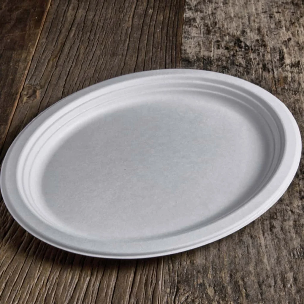 Piatto Ovale Polpa di Cellulosa 32x25 cm 50 pz USOBIO