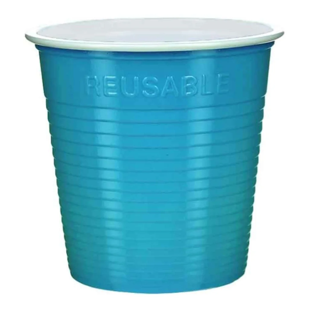 Bicchiere Bicolore Reusable Turchese 230 cc DOPLA