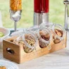 Dispenser Portacereali Acacia Con 3 Barattoli Jars Vetro da 1 lt Leone
