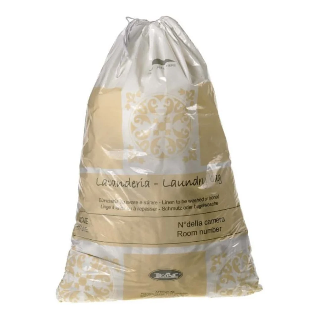 Sacchetti biancheria monouso Leone Acanto 100 pz — confezione vista frontale