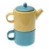 Teiera con Tazza Bicolore Giallo e Turchese Versa