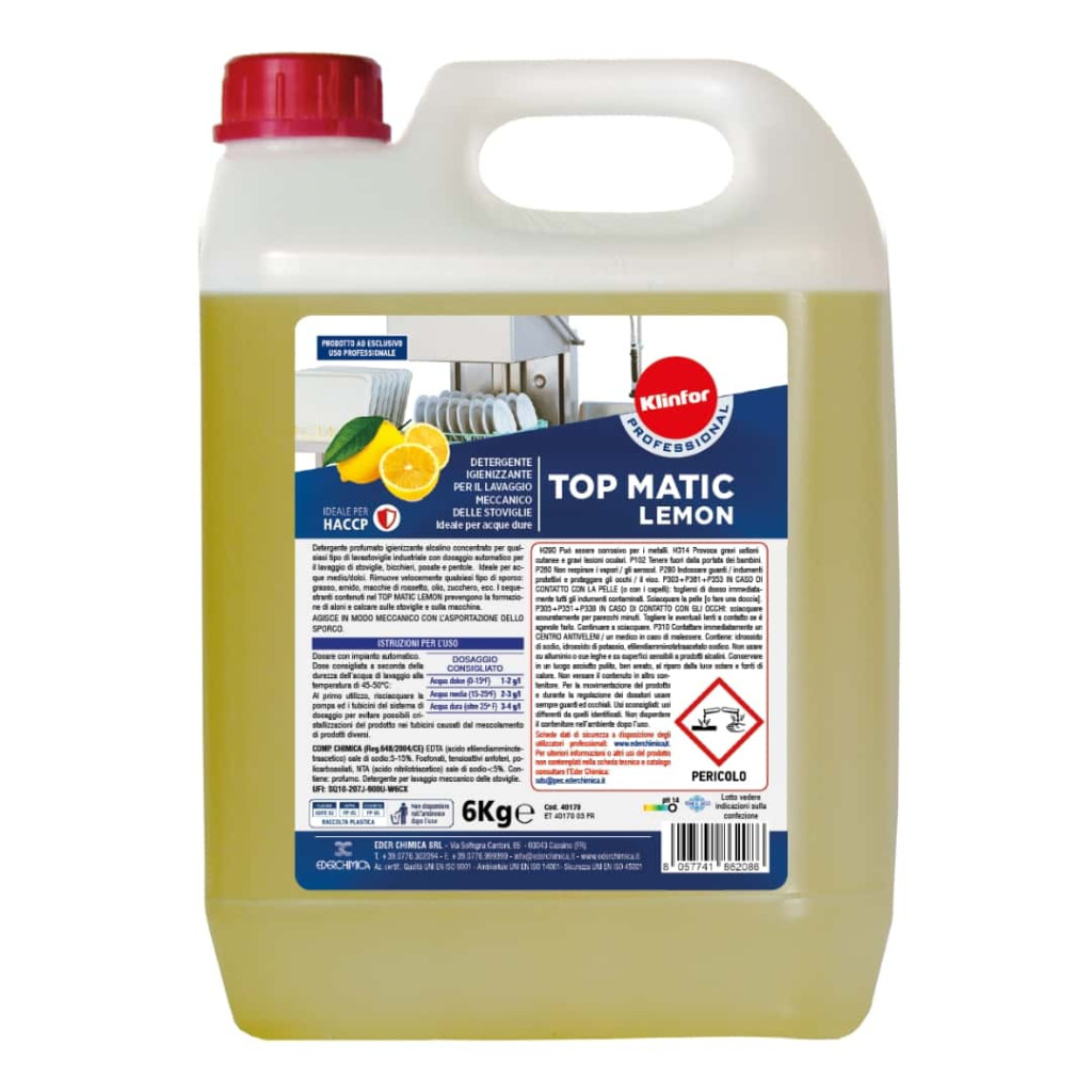 Detergente Lavastoviglie Top Matic Limone 6 Kg KLINFOR