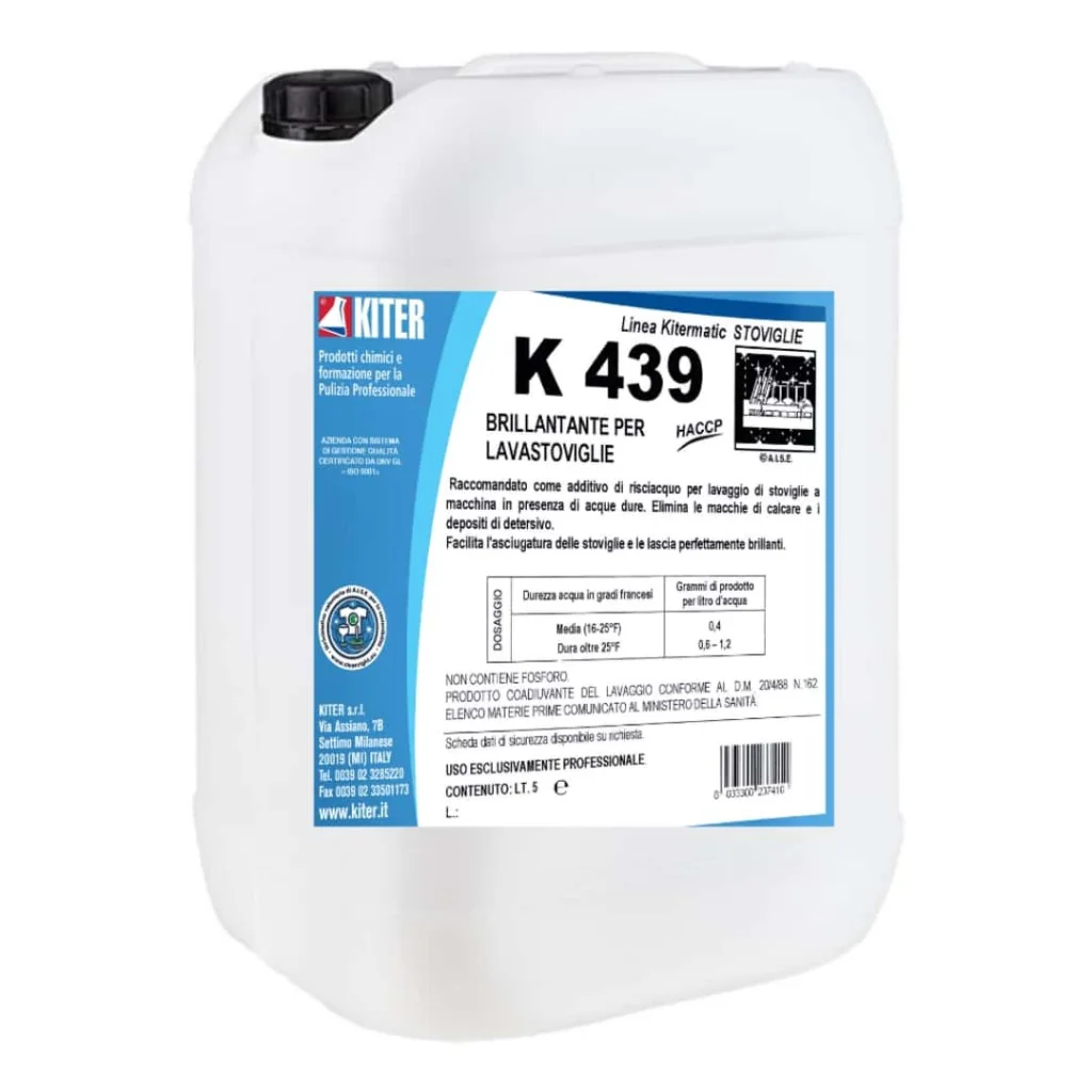 Detergente Brillantante Acque Dure K439 20 lt KITER