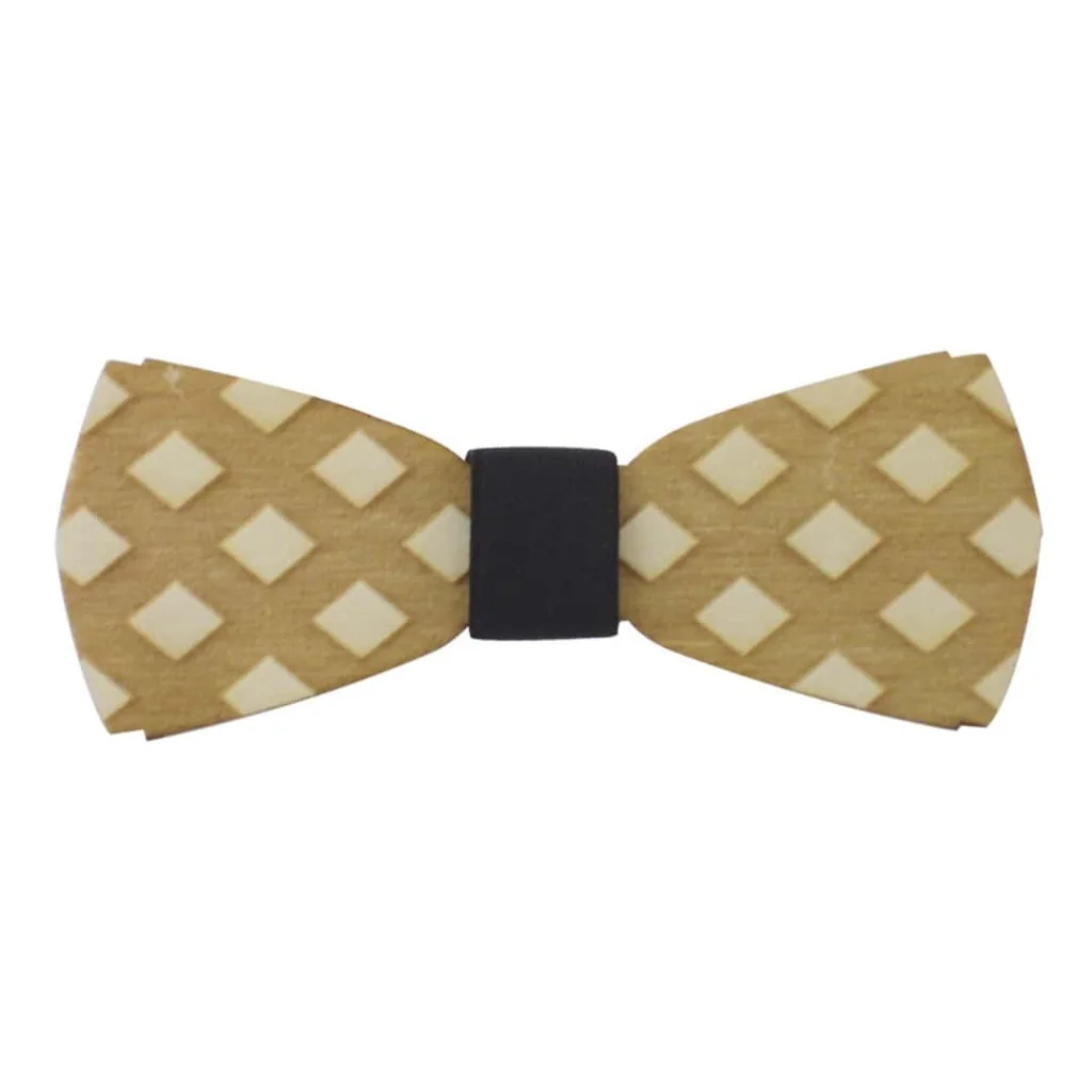 Papillon Legno Inciso Rhombus Black THE BARS