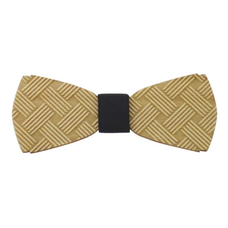 Papillon Legno Inciso Weaving Black THE BARS