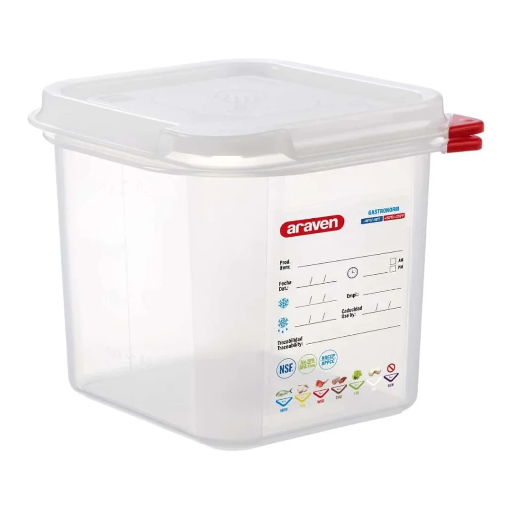 Bacinella GN 1/6 H. 15 cm Con Coperchio ARAVEN