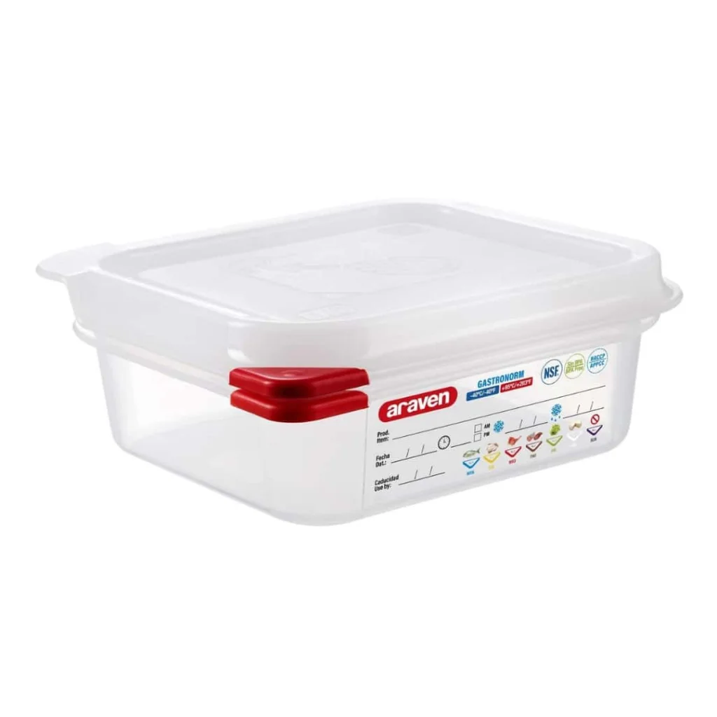Bacinella GN 1/6 H. 6,5 cm con Coperchio ARAVEN